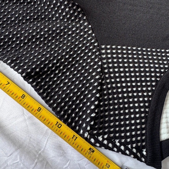 Calvin Klein Black Cream Midi Length Swing Dress M for Office or Dinner - Picture 5 of 9